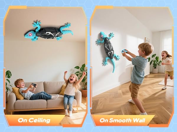 KETIEE RC Wall Crawler Gecko: Wall Climbing Lizard with Remote Control, Rechargeable Floor Ceiling Crawling Gecko, Lifelike Prank Toy Gifts for Boys Girls 3 4 5 6 7 8 9 10+ Year Old- Upgrade Low Noise