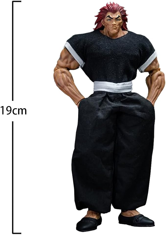 Hanma Yujiro Action Figure 19CM Anime Figure Yujiro Statue Model, Joints Movable Cartoon Manga Figure Handmade Collectible Desktop Decoration for Fans
