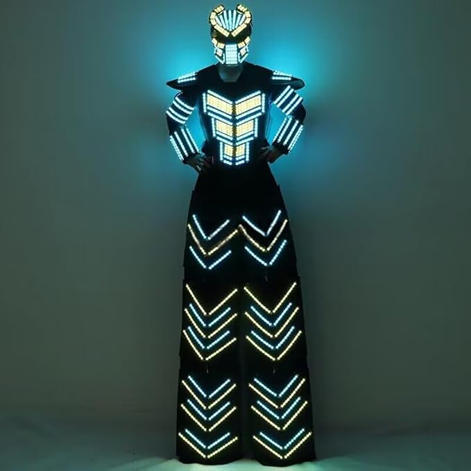 LED Robot Costume Suit Illuminated Party Dance RGB Luminous Armor Bar Light Show Dance LED Night Lights Clothing