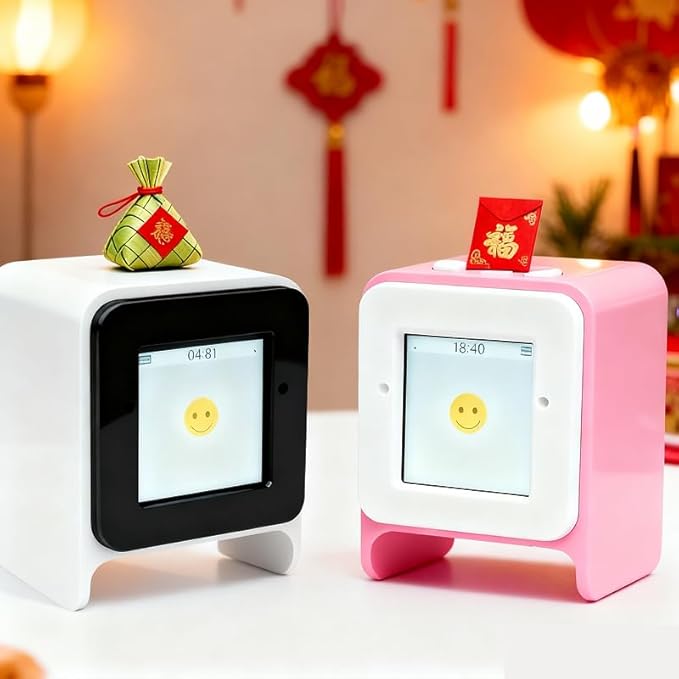 Mini AI Voice chatbot | Companion Robot,Large AI Model,1 inch Smart Color Screen,with Wi-Fi,Voice Control,Emotional Interaction,Voice cloning,Television Design,multilingual (White)