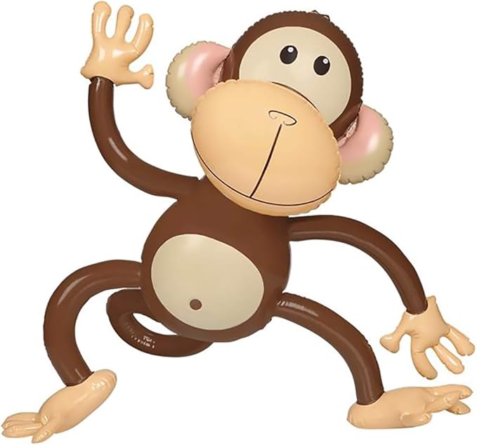 Inflatable Monkeys 27 Inch, 3-Pack Monkey Safari Party Supplies Inflatable Safari Animals Monkey Themed Birthday Party Decorations for Safari, Jungle Themed Birthdays, Blow up Party Favors Supplies