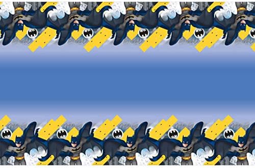 Batman Birthday Party Supplies Decoration Bundle includes Birthday Banner, Table Cover, Hanging Swirl Decorations, 1 Dinosaur Sticker Sheet