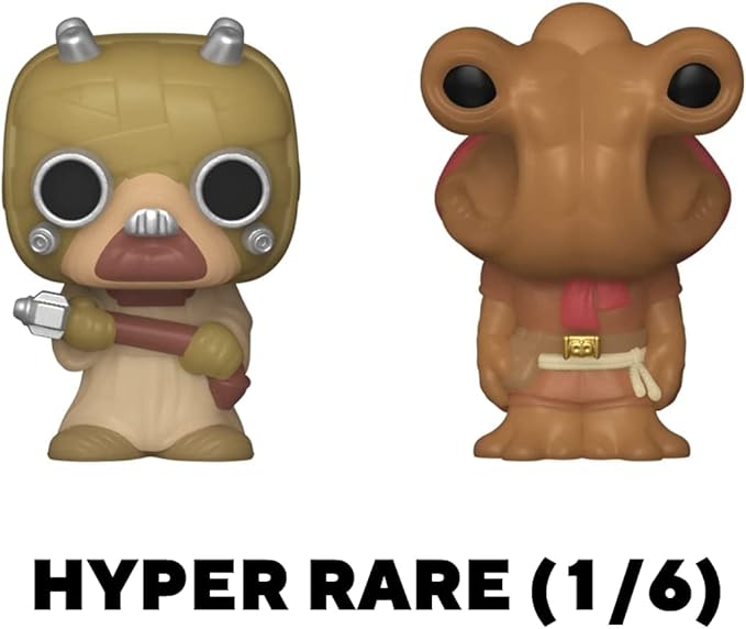 Funko Bitty POP! Star Wars - Luke, 4-Pack - Luke Skywalker, OBI-Wan Kenobi, Jawa and A Surprise Mystery Mini Figure - 0.9 Inch (2.2 Cm) Collectable - Stackable Display Shelf Included - Gift Idea