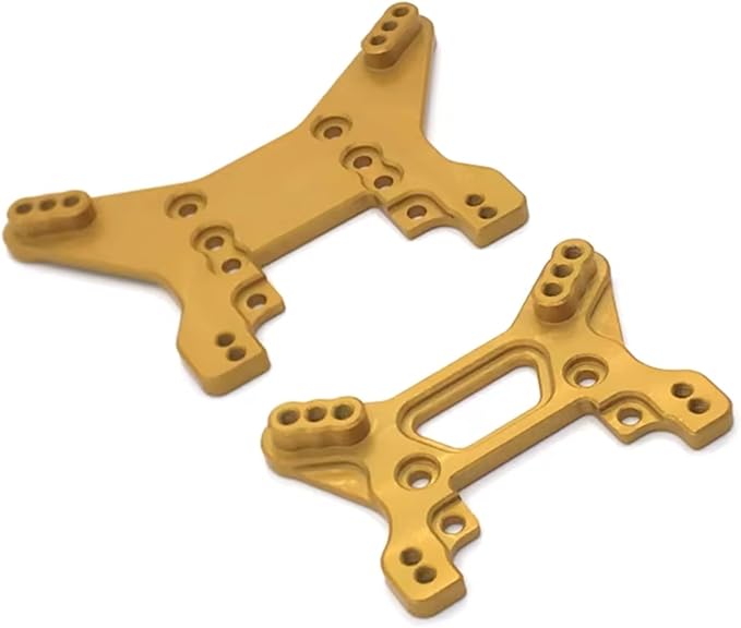 RC Car Upgrade Part for WLtoys 104001 104002 1/10 Metal Upgrade Modified Front and Rear Shock Absorber Frame Remote Control Crawler Car Parts Accessories(Yellow)