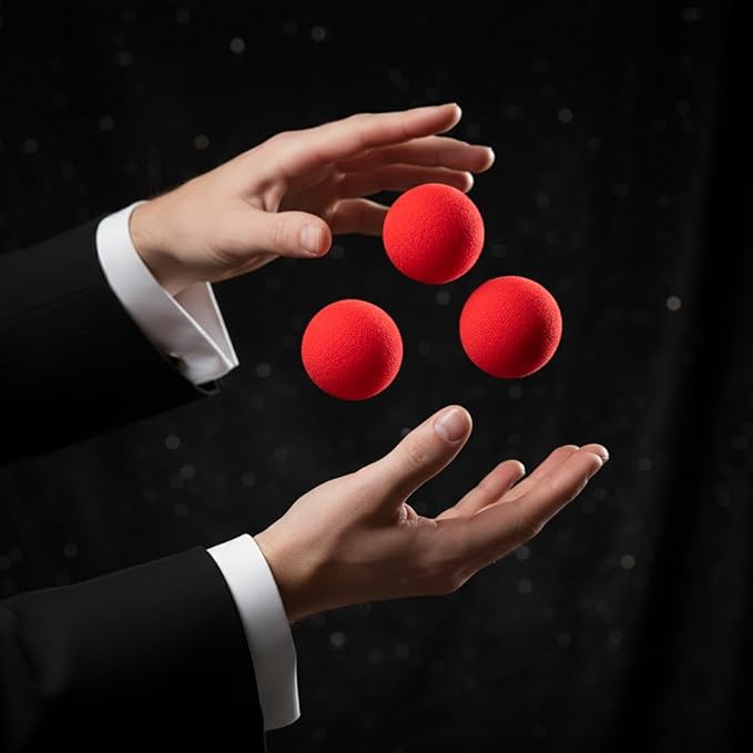 10Pcs Red Sponge Balls Soft Magic Tool Sponges Ball,Lightweight Mini Sponge Balls Magic Street Classical Comedy Trick Props Magic Kits and Accessories Novelty and Gag，Novelty and Gag Toys(2.5cm)