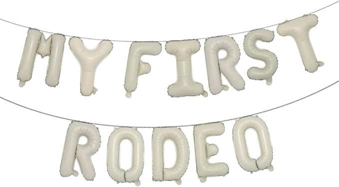 MY FIRST RODEO Party Decoration - Birthday Supplies, Banner, Balloons, Backdrop (Cream)