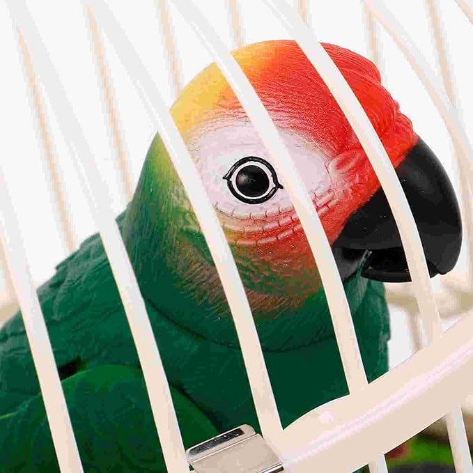 nulala Simulation Parrots Birds Desk Ornament - Voice Controlled Parrots Chirping and Wings Flap - Electronic Birds Pet for Home Garden Decor Ornament (523-1B)