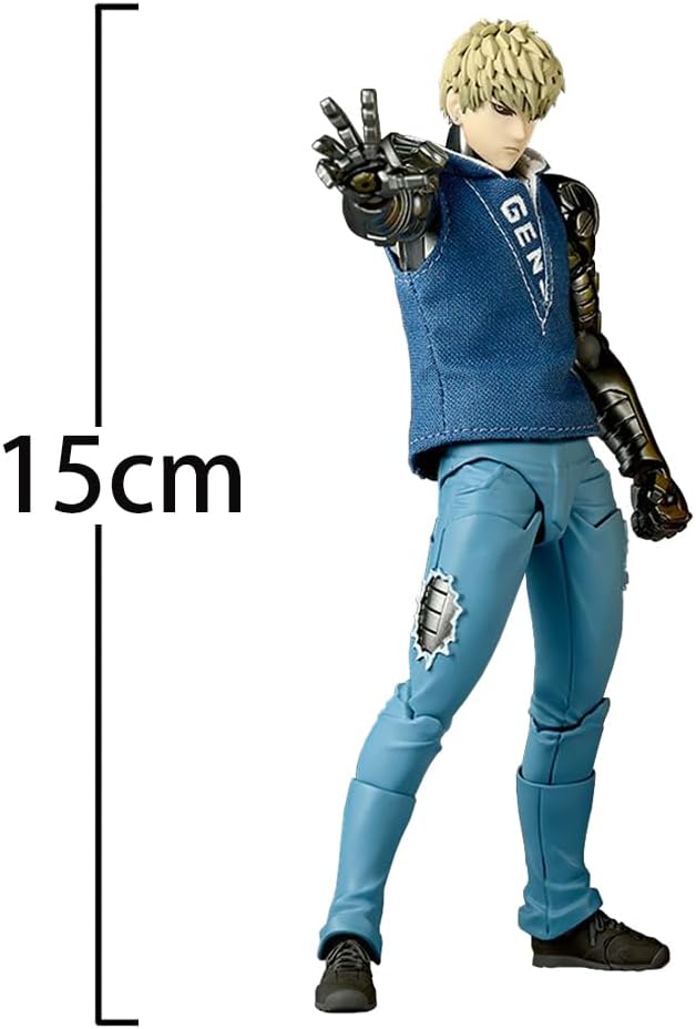 Genos Figurine Articulated Figure Anime Super Action Statue 5.9" Movable Replaceable Parts Genos Action Figure Collectibles Gift