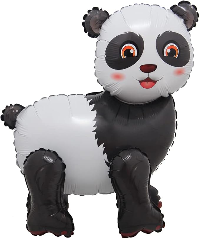 4D Walking Balloons Animal Foil Balloon Lion Panda Alpaca Ballon Jungle Forest Zoo Theme Baby Shower Birthday Party Supplies (4D Panda)