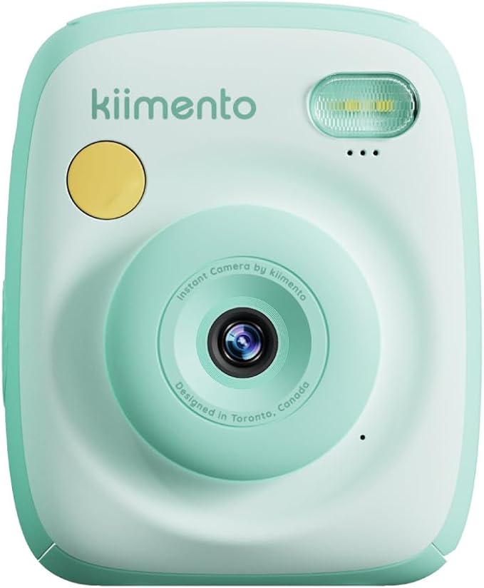 kiimento Instant Print Digital Camera, Ink-Free Thermal Printing with 4 Color-Themed Paper Options, 2.4” HD Screen, Selfie Lens, 48MP Photo, 1080p Video, 32GB Memory Card – Model P2 (Mint)