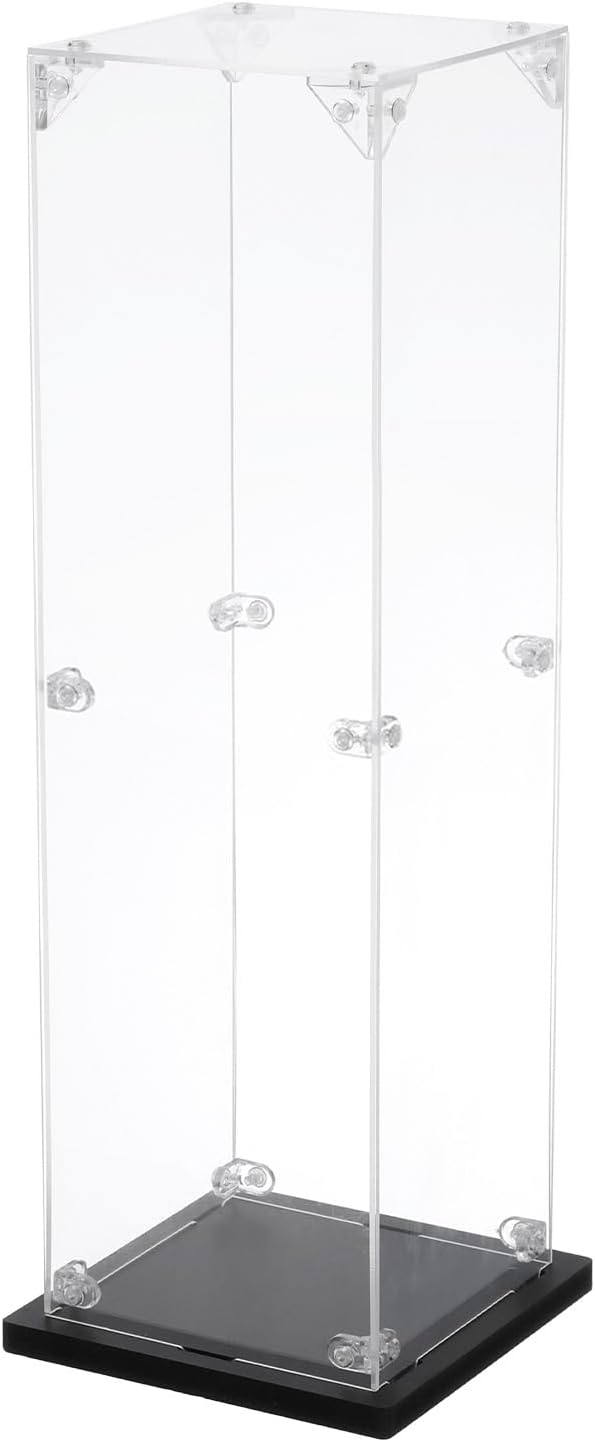 MECCANIXITY Acrylic Display Case, 4''x4''x14'' Clear Display Box Assemble Dustproof Display Box Storage Organizer for Collectibles Action Figures