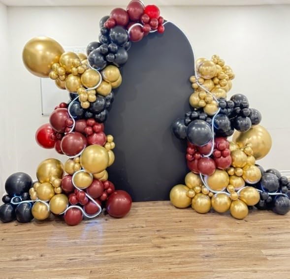 Black Burgundy Gold Balloon,60 Pcs 12 Inches Metallic Gold Burgundy Confetti Balloons for Party Birthday Decorations Birthday Balloons Baby Shower Engagement Party Supplies