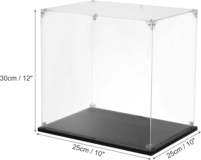 MECCANIXITY Acrylic Display Case, 10''x10''x12'' Clear Display Box Assemble Dustproof Display Box Storage Organizer for Collectibles Action Figures