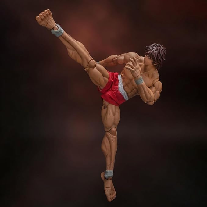 2Pcs Hanma Yujiro Figure Anime Hanma Action Figure Battle-Damaged Ultra-Movable Yujiro Hanma Model Statue Changeable Parts Ornaments Anime Figurine Collectibles