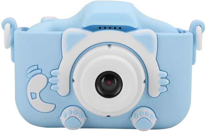 EBTOOLS Mini Cartoon Kitty Children Camera, 12MP Mini Dual Cameras USB Digital Camera Toy, with 2.0In Screen, for Taking Photos and Recording Videos, Game, Gifts for Kids(Blue)