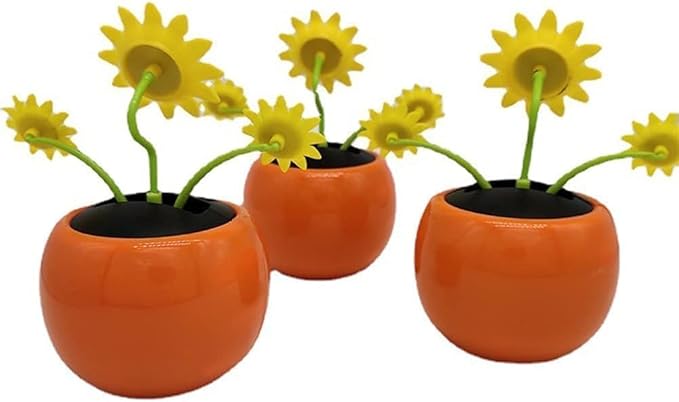1 Pcs Sunflowers,Solar Powered Dancing Flower, Decoration Gift, Swinging Dancer Toy, No Battery Required, Car Decor, Sunflower/White Flower Learning and Education (Sun Flower)
