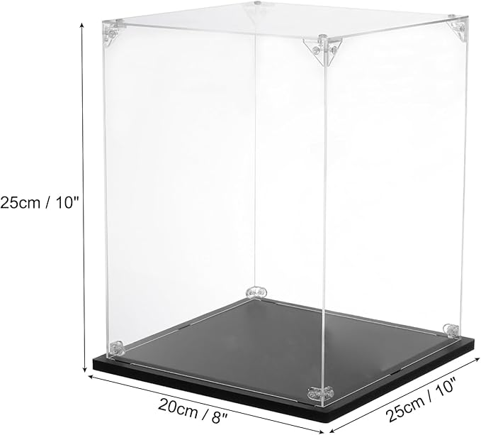 MECCANIXITY Acrylic Display Case, 8''x10''x10'' Clear Display Box Assemble Dustproof Display Box Storage Organizer for Collectibles Action Figures