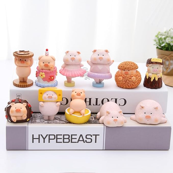 Super Cute Happy Pink Piggy Theme Surprise Box Figures, Mystery Bag Random Pig Action Figuring Figurine Collectible Home Car Decoration, New Year Christmas Holiday Birthday Gift, Single Box-3