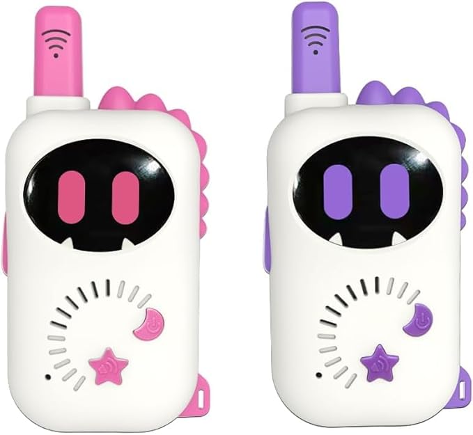 Set of 2 Robot-Themed walkie-talkies for Children, Cartoon mini Design walkie-talkies, Suitable Toys for Boys and Girls for Outdoor Adventures, Camping and Hiking, Christmas or Birthday Gift