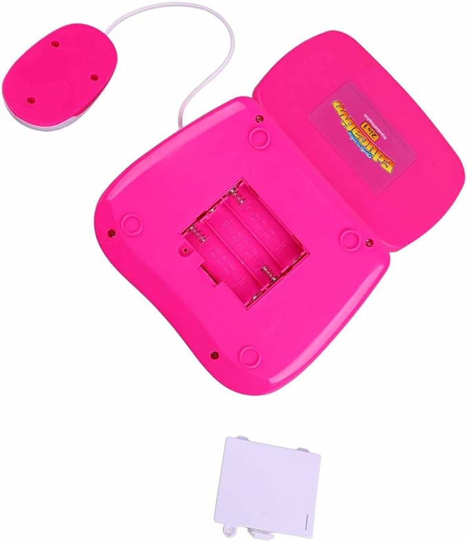 Kids Learning Laptop Bilingual English Spanish Educational Toy with Music Reread Function Keyboard for Children Early Education (Pink)