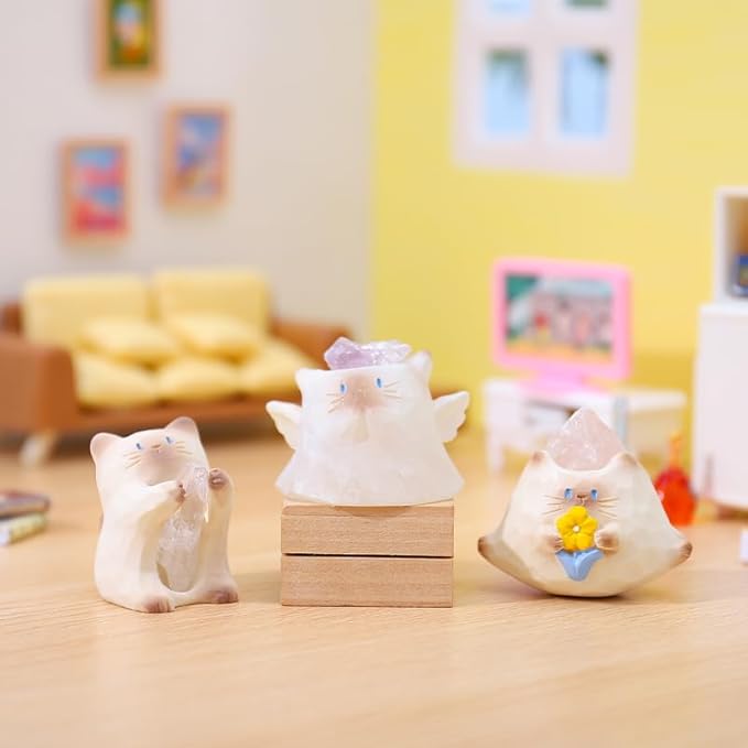 Surprise Box Diamond Crystal Rich Lucky Fortune Cat Theme, Mystery Bag Random Design Action Figures Figurine Collectible Home Desk Car Decoration, Christmas New Year Gift, Single Box-1 Box