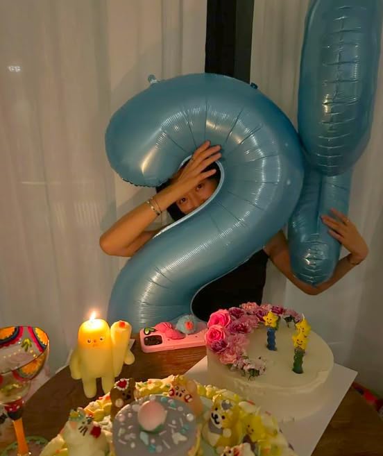 Pearl Blue 0 Number Balloon, Pearl Blue 40 Inch 0 Number Balloons, 0 Decorations for 10 20 30 40 50 60 70 80 90 100Birthday, Foil Giant Birthday Graduations Anniversary Party Balloons