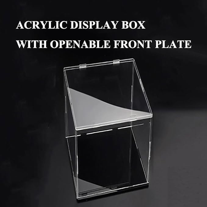 Clear Acrylic Display Case, Self-Assembly Acrylic Box with Black Thick Base and Side Door, Dustproof Protection Showcase Organizer for Collectibles Doll Toys Models Figurine (20X15X35cm/8X6X14inch)