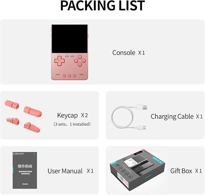 TRIMUI Brick Hammer Retro Handheld Game Console – Metal CNC Aluminum Alloy Body, 3.2" IPS Screen, 8GB Storage, Expandable to 1TB, Built-in 3000mAh Battery (Green-No Card)