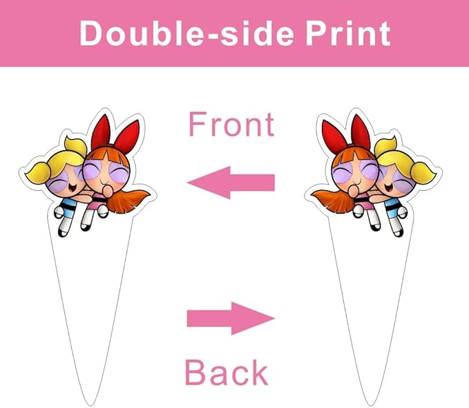25Pcs Power Girls Cake Decorations with 24pcs Cupcake Toppers, 1pcs Cake Topper for Girls Birthday Party Supplies