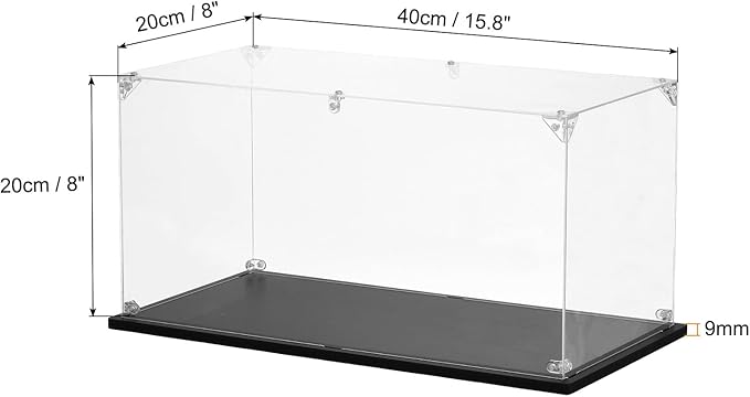 MECCANIXITY Acrylic Display Case, 15.8"x8"x8" Clear Display Box Assemble Dustproof Storage Organizer Showcase for Collectibles Action Figures
