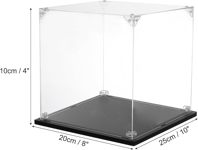MECCANIXITY Acrylic Display Case, 8''x10''x4'' Clear Display Box Assemble Dustproof Display Box Storage Organizer for Collectibles Action Figures