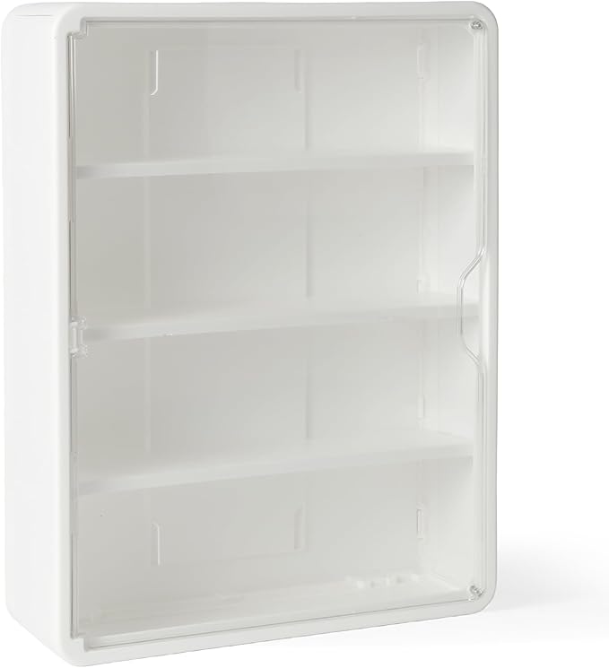 4-Tiers Clear Display Case for Figures, Wall-Mounted Display Box with Adjustable Shelves, Dustproof Display Cabinet Organizer for Mini Figures, Blind Box Toys and Collectibles (White)