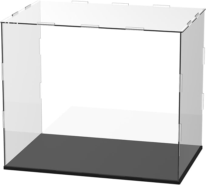 Clear Acrylic Display Case, 12 x 8 x 10 Inch Assemble Clear Acrylic Display Box Dustproof for Action Figures/Model/Statues/Collectibles/Doll/Toys/Home Storage