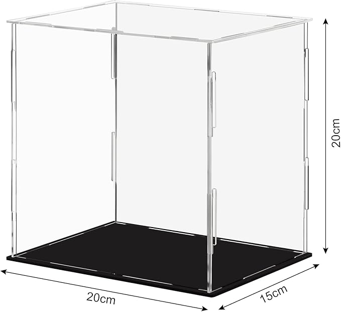 Display Case 7.8x5.9x7.8inch,20x15x20cm for Collectibles Assemble Clear Acrylic Box Alternative Glass Case for Display Action Figures Home Storage Organizing Toys