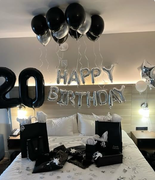 Black Number 20 Balloon 40 Inch Birthday Decorations, Number 20 Balloon Birthday Party Decorations, Anniversary Decorations Graduations Party Supplies