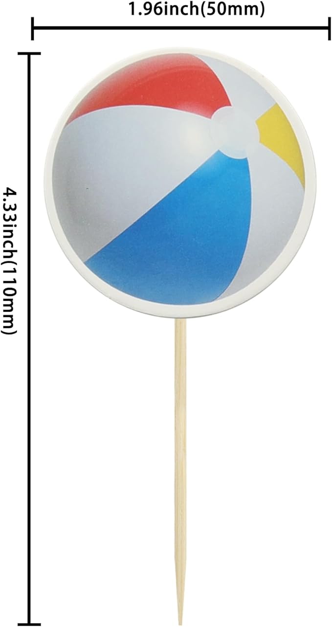 Gyufise 36 Pack Beach Volleyball Cupcake Toppers Star Sports Ball Cupcake Picks Baby Shower Beach Volleyball Sports Players Theme Birthday Party Cake Decorations Supplies