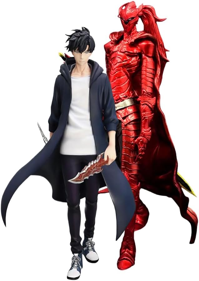 2pcs Sung Jin Woo and Igris Figure Standing Pose Anime Figures Statue Igris Figura de Sung Jin Woo Figurine Collectibles