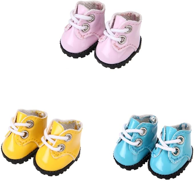 3 Pairs of Doll Shoes Suitable for 17cm Dolls, 3 Colors Suitable for Different Clothing Styles, 17cm Doll Accessories (Colors D)
