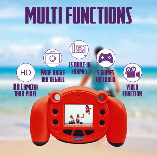 Lexibook - Miraculous - 4-in-1 Kids Camera with Photo, Video, Audio and Game Functions, 32GB SD Card Included - DJ080MI