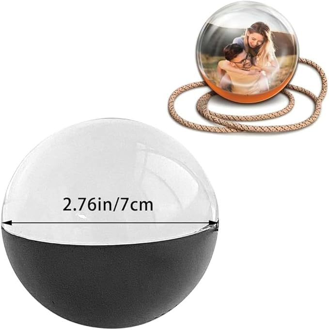 2.7" Crystal Ball Video Player, Memory Orb, Personalized Digital Memory Display, Uploadable Videos & Photos, DIY Gift for Anniversary, Birthday (Pink)