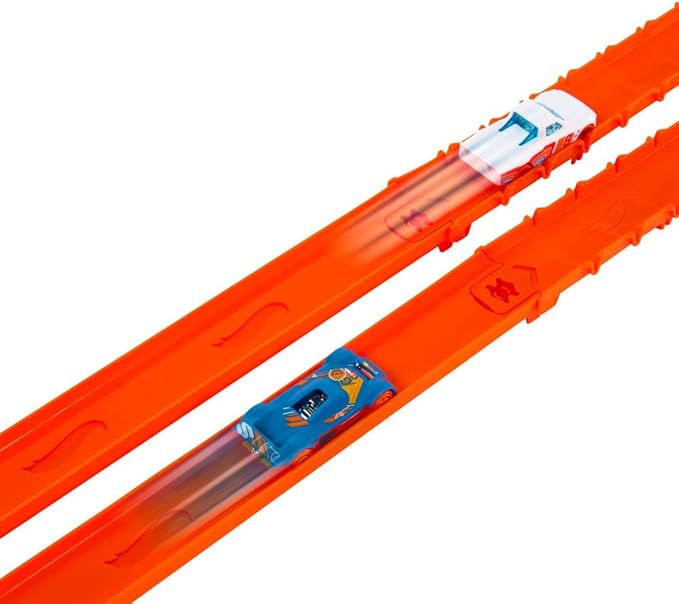 Hot Wheels Track Creator 2-Car Deluxe Pack with 2 1:64 Scale Die-Cast Toy Vehicles, 25 Feet of Different Length Speed Snap Track & Connectors (Amazon Exclusive)