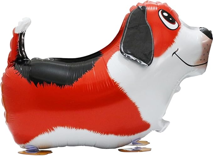 Cute Red Puppy Dog Balloon Air Walker Doggy Balloon Pet Animal Party Supplies, 4 Pack Cartoon Air Walking Dog Balloons Walk Harrier Doggy Supplies For Birthday Baby Wedding Shower