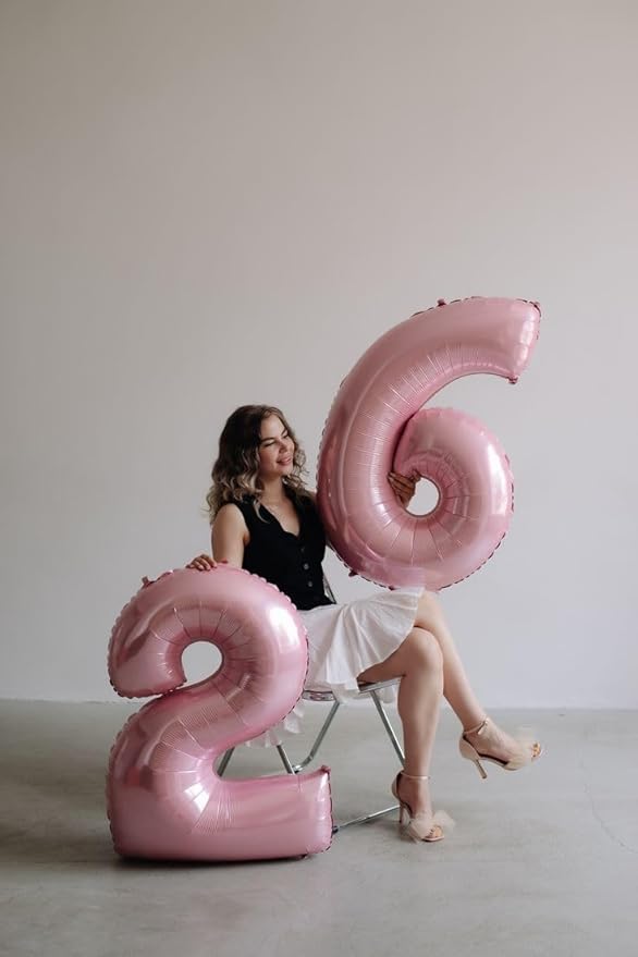 Balloon 50 Number, Foil 40 Inch Pastel Pink 50th Birthday Party Decoration for Men & Women, Big Number Balloons Party Supplies for Engagement Wedding Anniversary