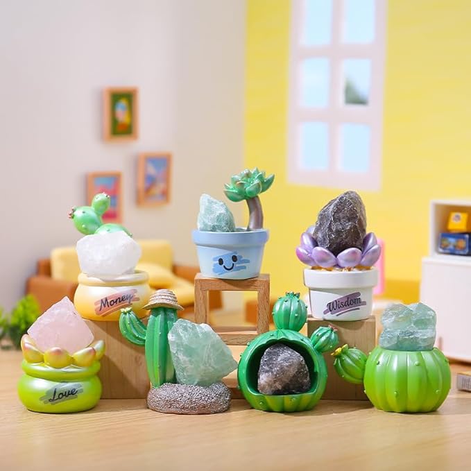 Surprise Box Figures Diamond Crystal Plant Theme, Mystery Bag Random Design Action Figures Figurine Collectible Home Desk Car Decoration, Birthday Christmas New Year Gift, Single Box-1 Box