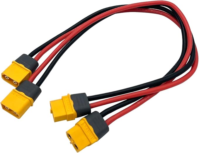 3PCS XT60H Plug Extension Cable XT60H Plug Male Connector to XT60H Plug Female Connector Wire Adapter with 11.8inch 14awg Silicone Wire
