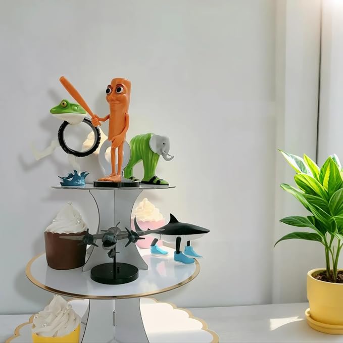 SUTURED Version Mix Italian Brainrot Toy Figures 7in Animals Tung Tung Tung Sahur Figurine Elephant Crocodilo for Cake Toppers Birthday Gifts 3D Collectible Toy Gifts for Fans (5pcs)