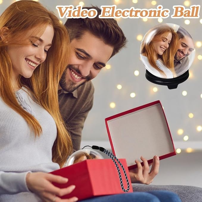 Crystal Ball Video Player for Valentines Day, 3 Inch Photo Album-DIY Video Player, 4G 1000mAH 3D Ultrasound Crystal Ball with Electronic Display, Customizable Gift for Anniversary,Wedding