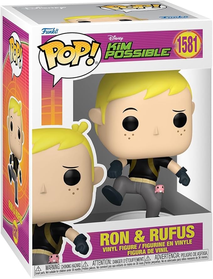 Funko Pop Disney: Kim Possible - Ron Stoppable with Rufus - Collectable Vinyl Figure - Gift Idea - Official Merchandise - Toys for Kids & Adults - Cartoon/Animation Fans
