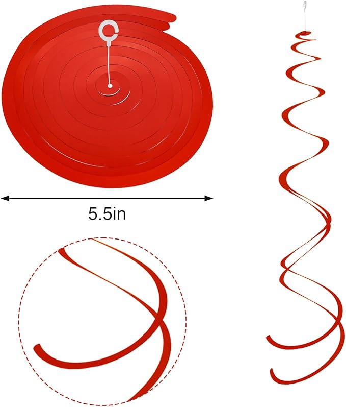 Colorful Ceiling Swirl Foil Decorations Hanging Plastic Streamer Themed Swirl Party for Christmas Graduation Celebration, Pack of 28 (Red, Green and Orange)