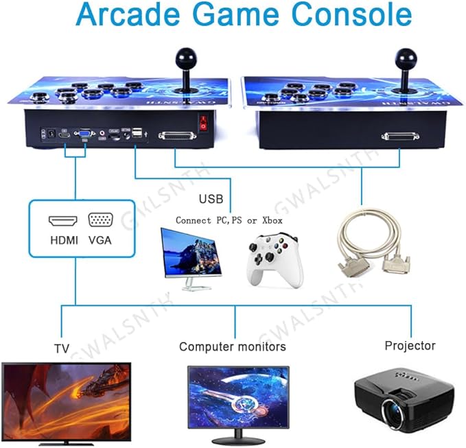 GWALSNTH 16800 Games in 1 Pandora's Box with WiFi Arcade Game Console, 3D Games,1280x720 Full HD,Support 4 Players,Search/Hide/Save/Load/Pause